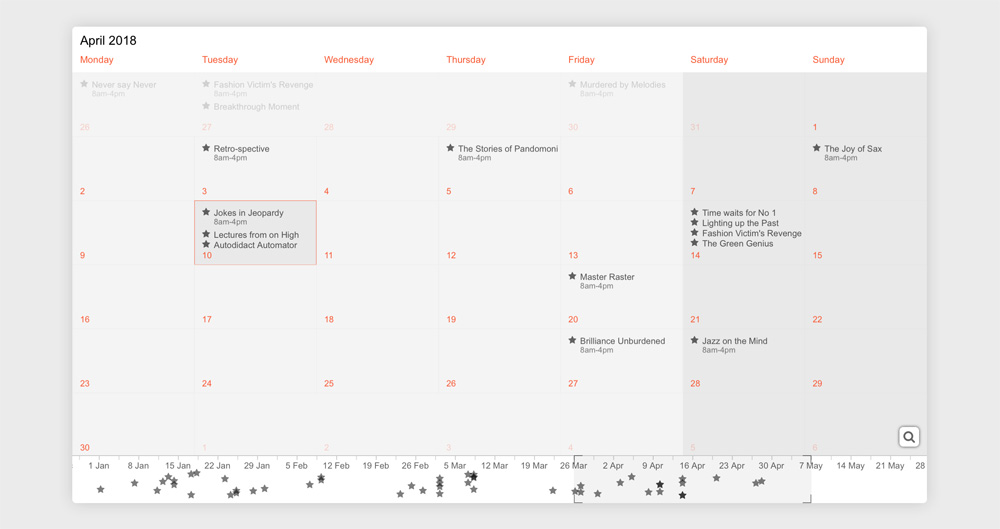 A calendar where the weekends and a particular day have been highlighted