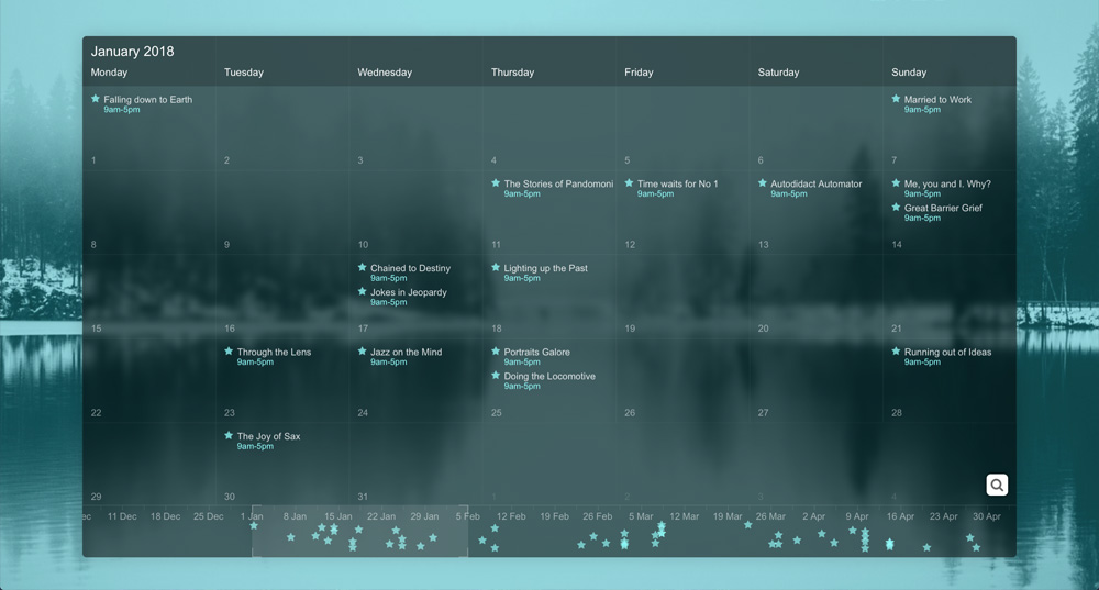 embeddable web calendar populated with Google Calendar content